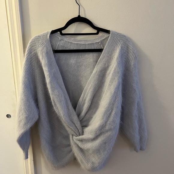 Ba&Sh angora sweater, deep v back, light blue, size 0 - Picture 10 of 10